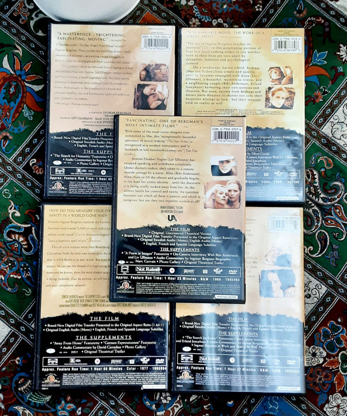 پنج عدد DVD از فيلم هاي اینگمار برگمن با قاب