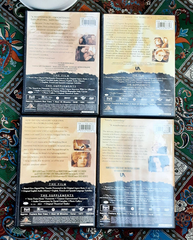 پنج عدد DVD از فيلم هاي اینگمار برگمن با قاب